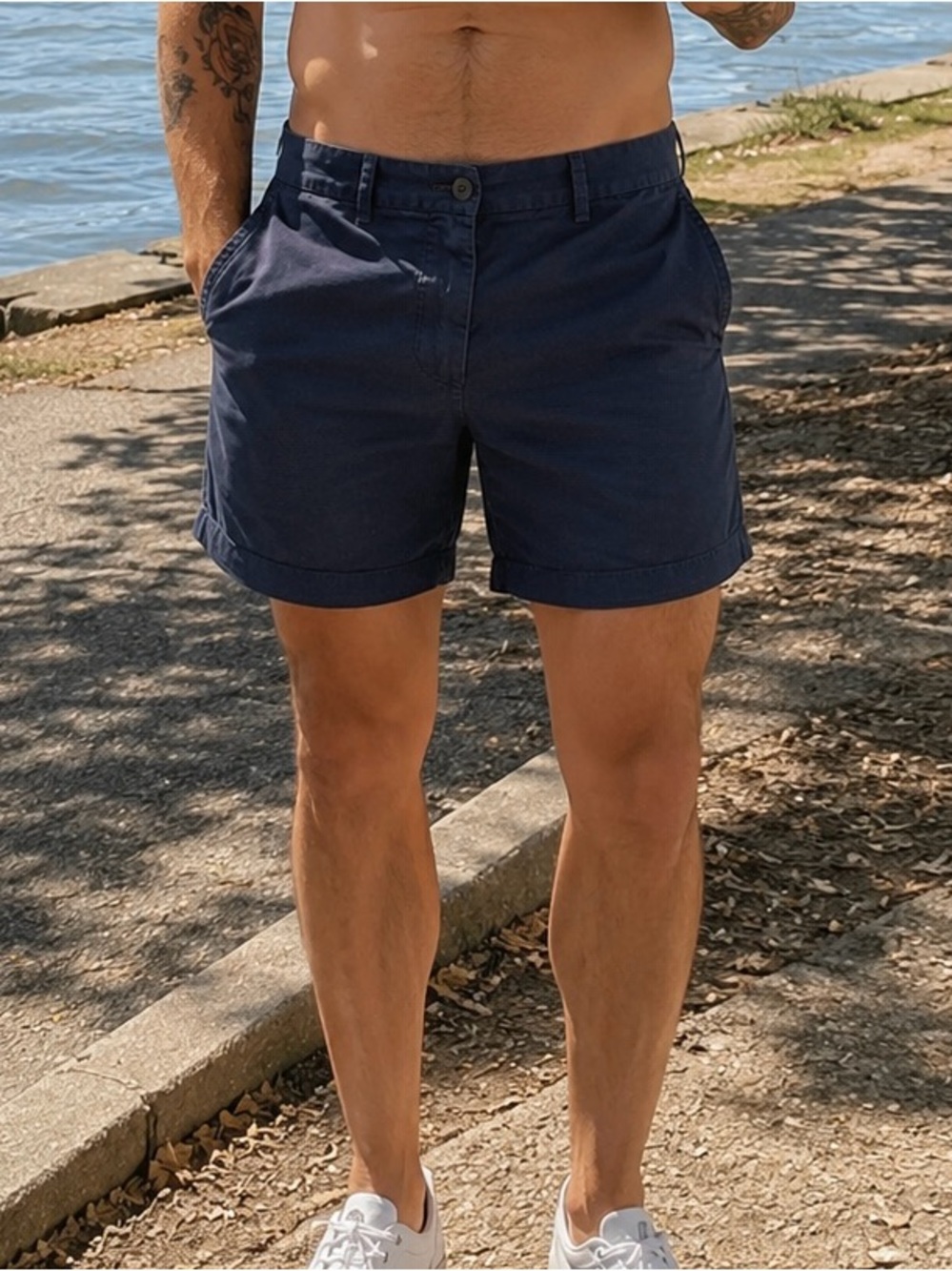 Abercrombie & Fitch Navy Chino Shorts